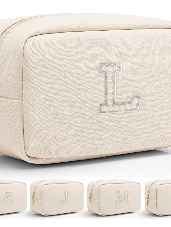 Handbags - Travel Gifts for Women Make up Bag Bridesmaid Proposal Gifts Pearl Letter Pouch